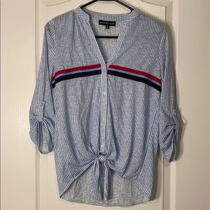 Blue And White Stripe Shirt